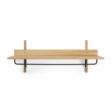 Sector hylla med stång 37x87 cm - Oak-black brass - Ferm Living