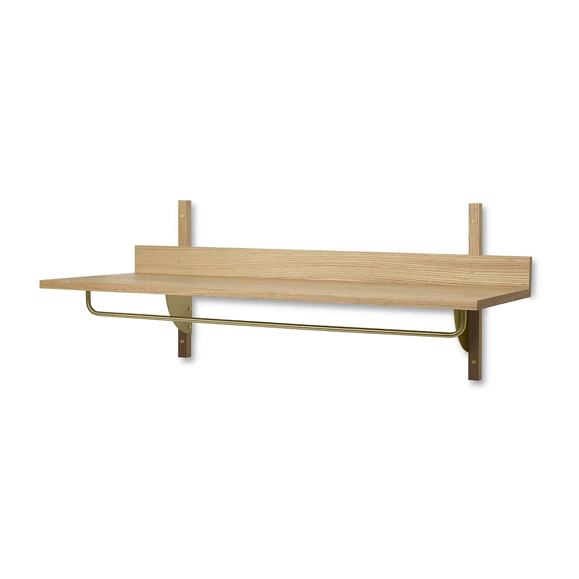 Sector hylla med stång 37x87 cm, Oak-brass Ferm Living