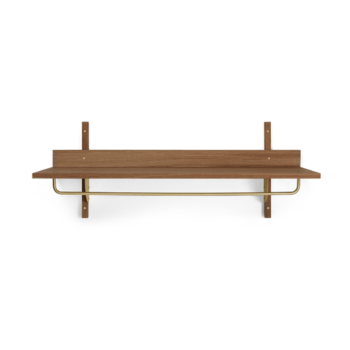 Sector hylla med stång 37x87 cm - Smoked Oak, brass - Ferm Living