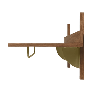 Sector hylla med stång 37x87 cm - Smoked Oak, brass - Ferm Living