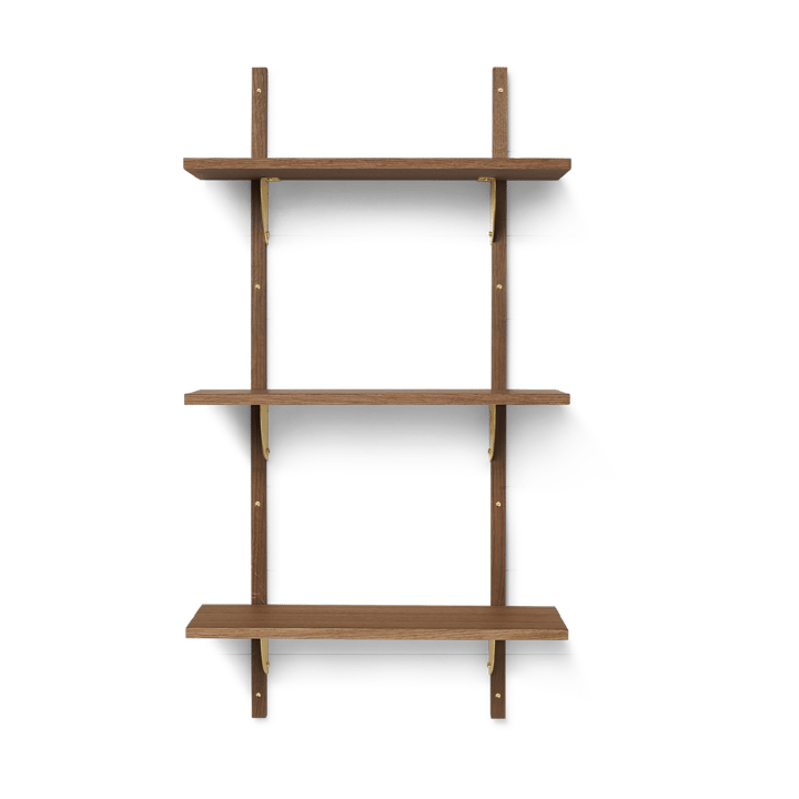 Sector hylla triple narrow - Smoked Oak, brass - Ferm Living