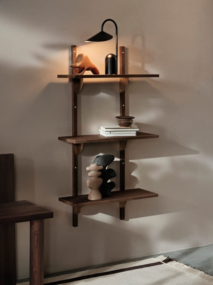 Sector hylla triple narrow, Smoked Oak, brass Ferm Living