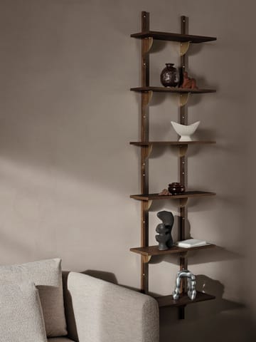 Sector hylla triple narrow - Smoked Oak, brass - Ferm Living