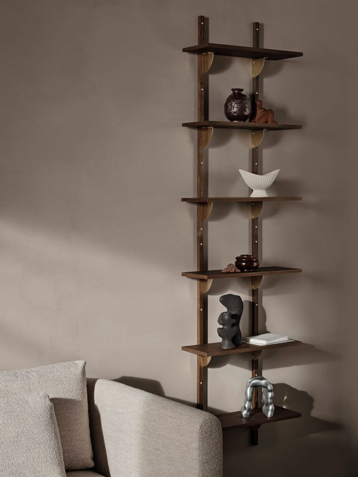 Sector hylla triple narrow, Smoked Oak, brass Ferm Living