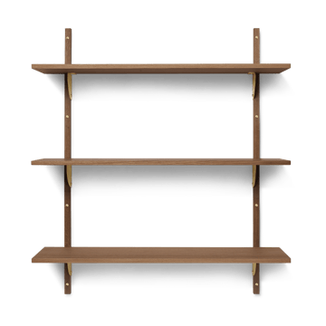 Sector hylla triple wide - Smoked Oak, brass - Ferm Living