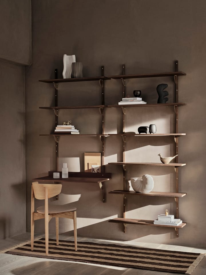 Sector hylla triple wide, Smoked Oak, brass Ferm Living
