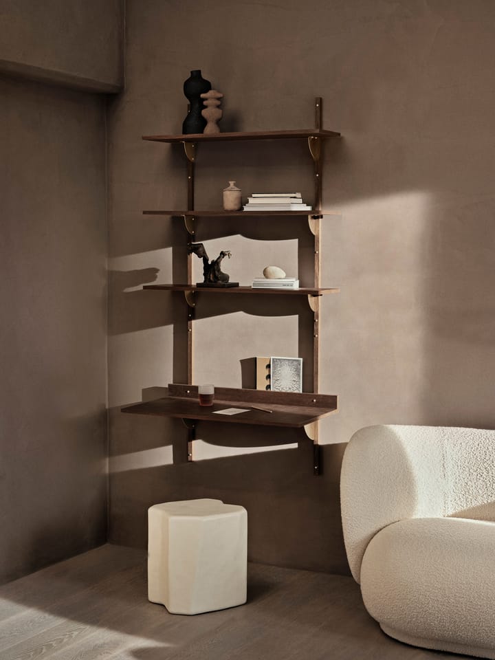 Sector skrivbord, Smoked Oak, brass Ferm Living