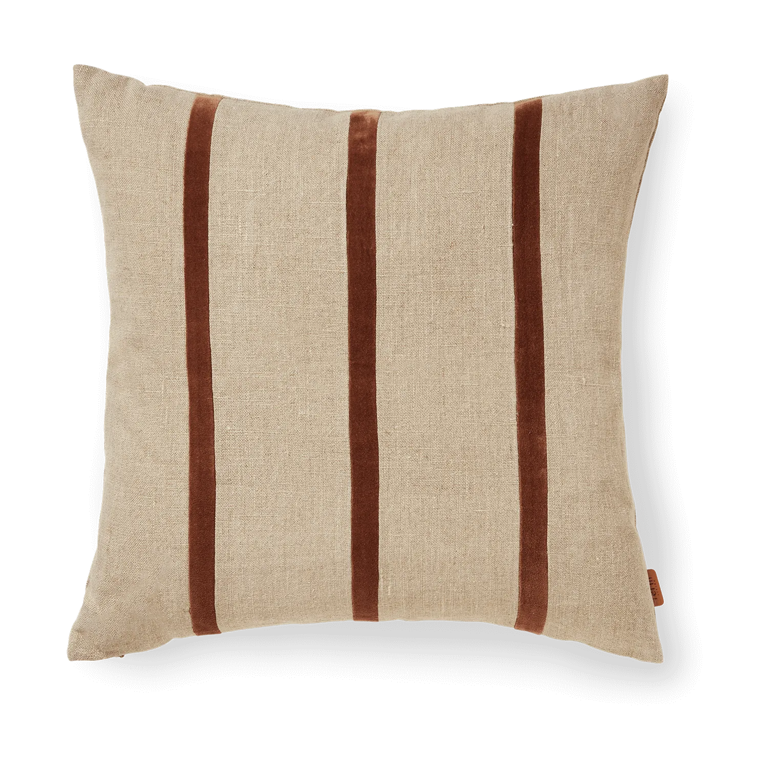 Senti Stripe kudde 50x50 cm, Linen-carob brown Ferm Living