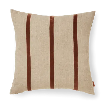 Senti Stripe kudde 50x50 cm - Linen-carob brown - Ferm Living