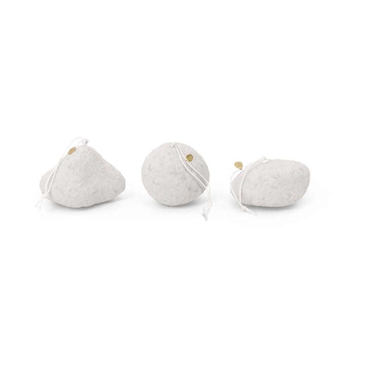 Snowball ornaments julgranshänge 3 delar - White - Ferm Living