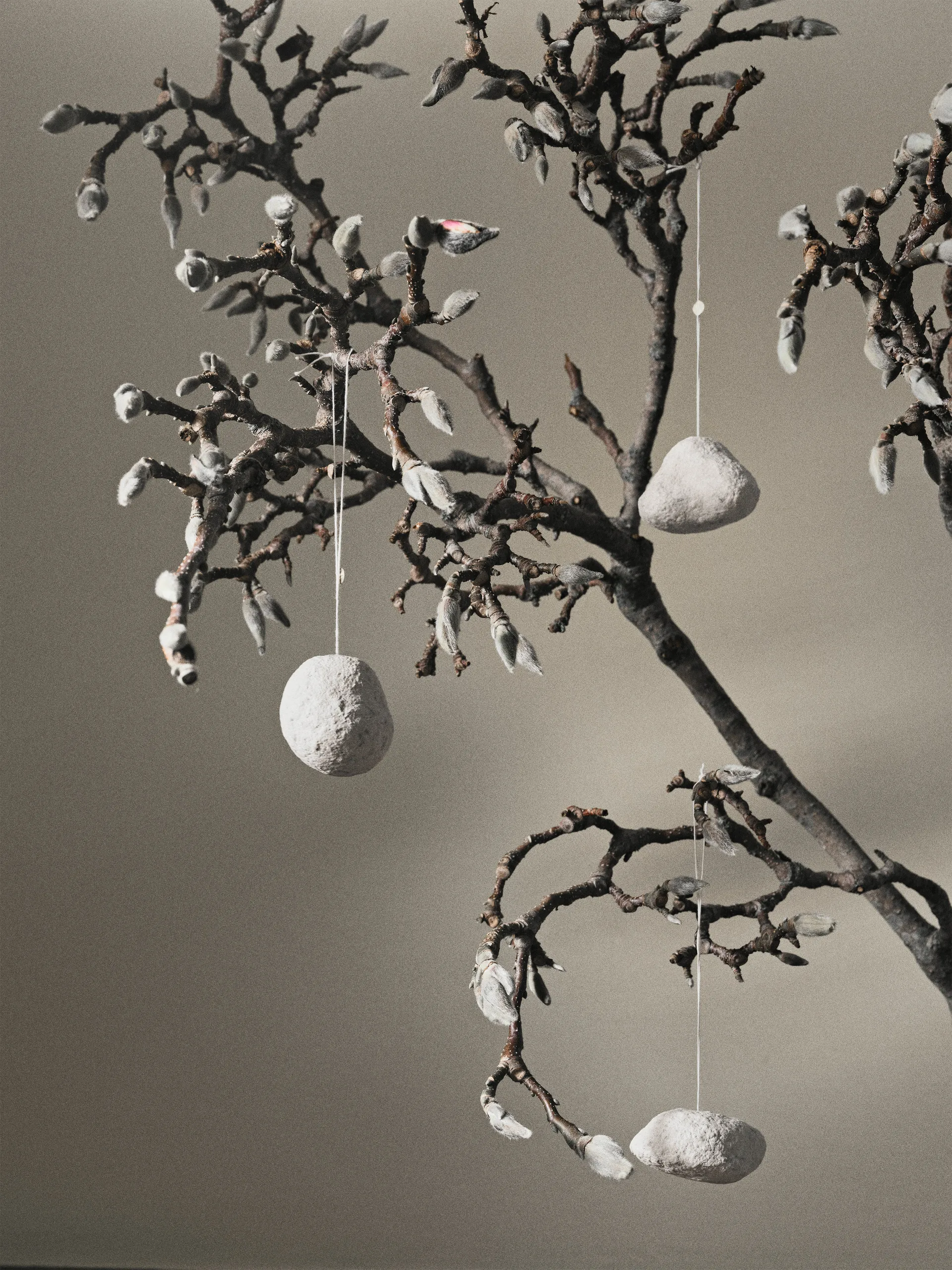 Snowball ornaments julgranshänge 3 delar, White Ferm Living