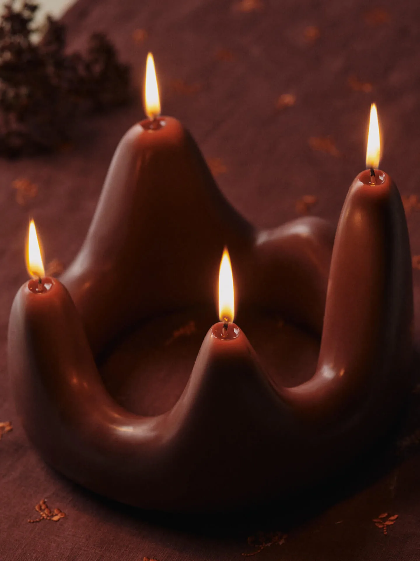 Stala candle ring ljus, Dark grape Ferm Living