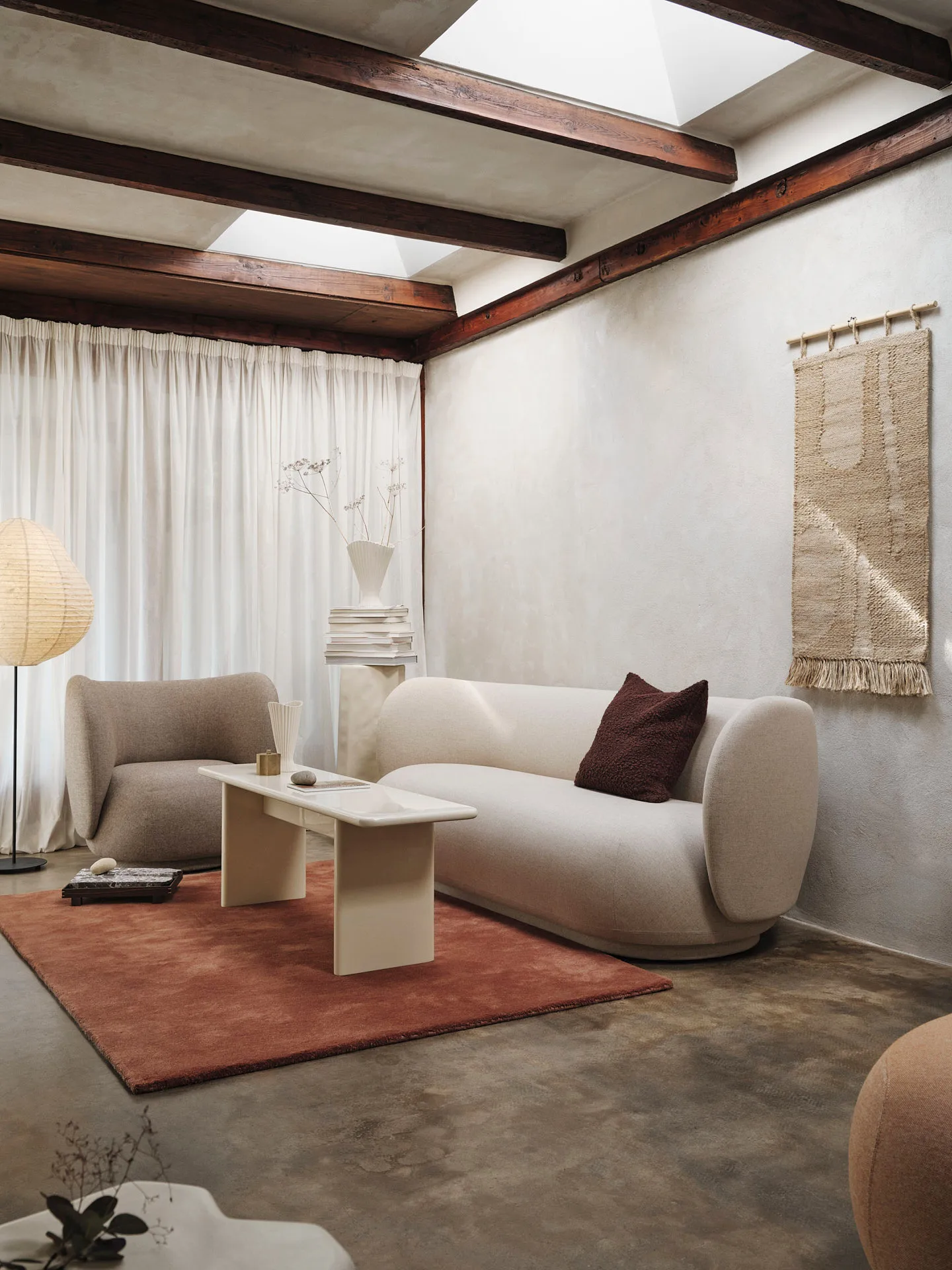 Stille tuftad matta, Red brown, 140x200 cm Ferm Living