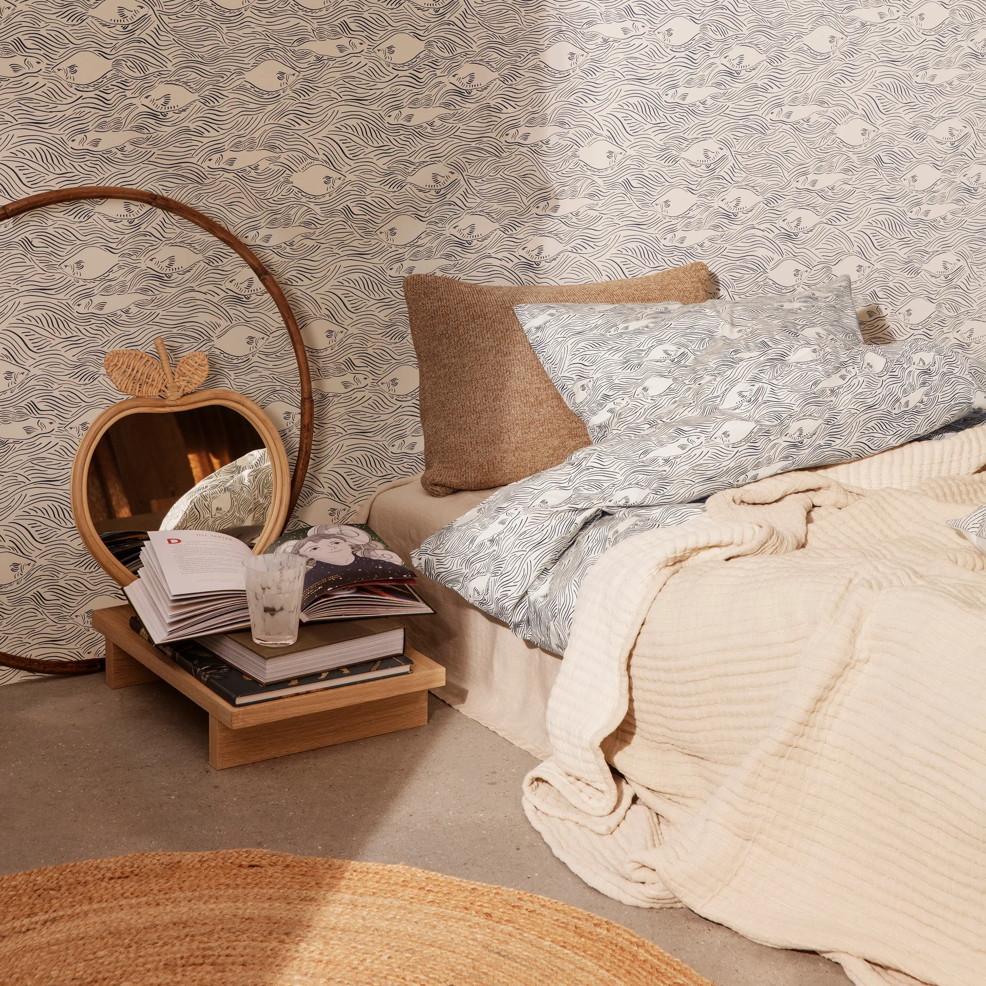 Stream bäddset 140x200 cm, Off white Ferm Living