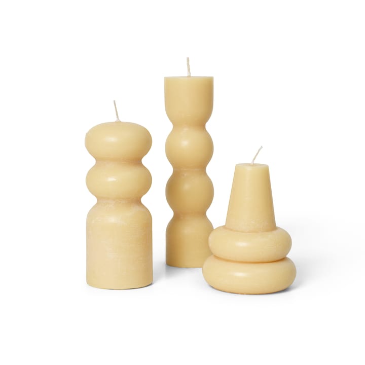 Torno ljus 3-pack Ø4 cm - Pale Yellow - ferm LIVING