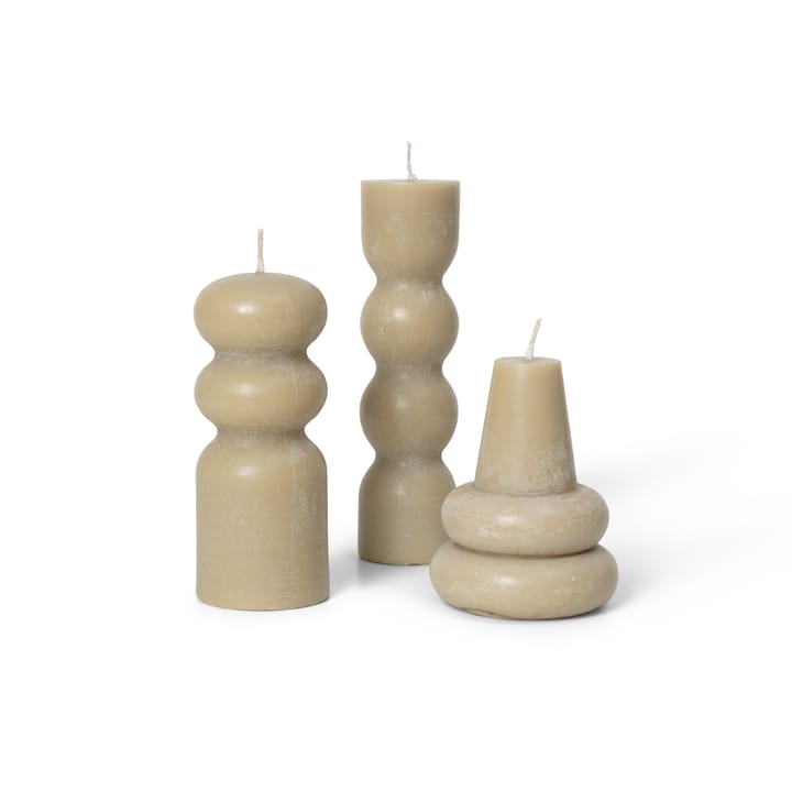 Torno ljus 3-pack Ø4 cm - Sand - Ferm LIVING