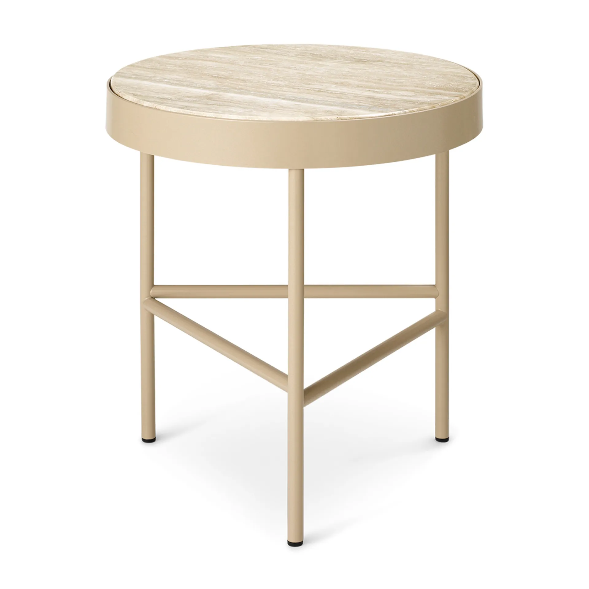 Travertine soffbord Ø40 cm, Cashmere Ferm Living