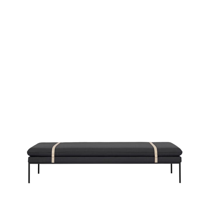 Turn Dagbädd - tyg fiord by kvadrat dark grey, svart stativ - Ferm Living