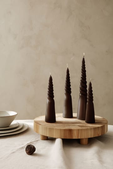 Twisted candles skruvade ljus 4-pack - Brown - Ferm Living