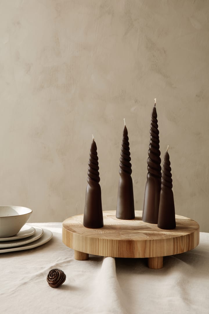 Twisted candles skruvade ljus 4-pack, Brown Ferm Living