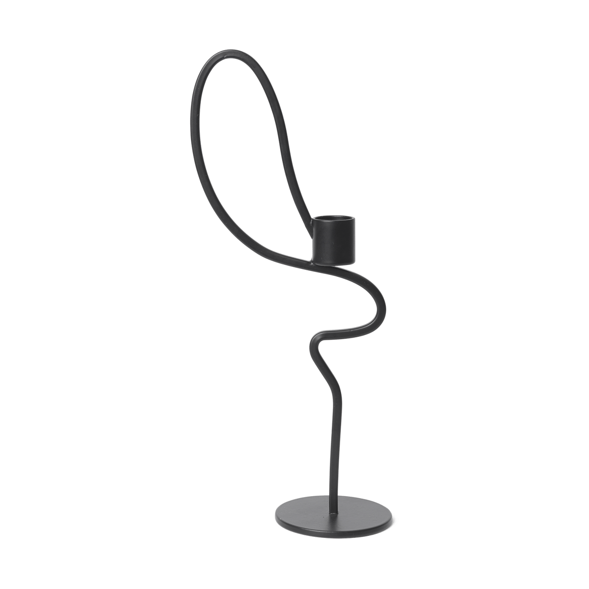 Ferm Living Valse ljusstake high Black | Skandinavisk Design | Ljusstakar | Svart