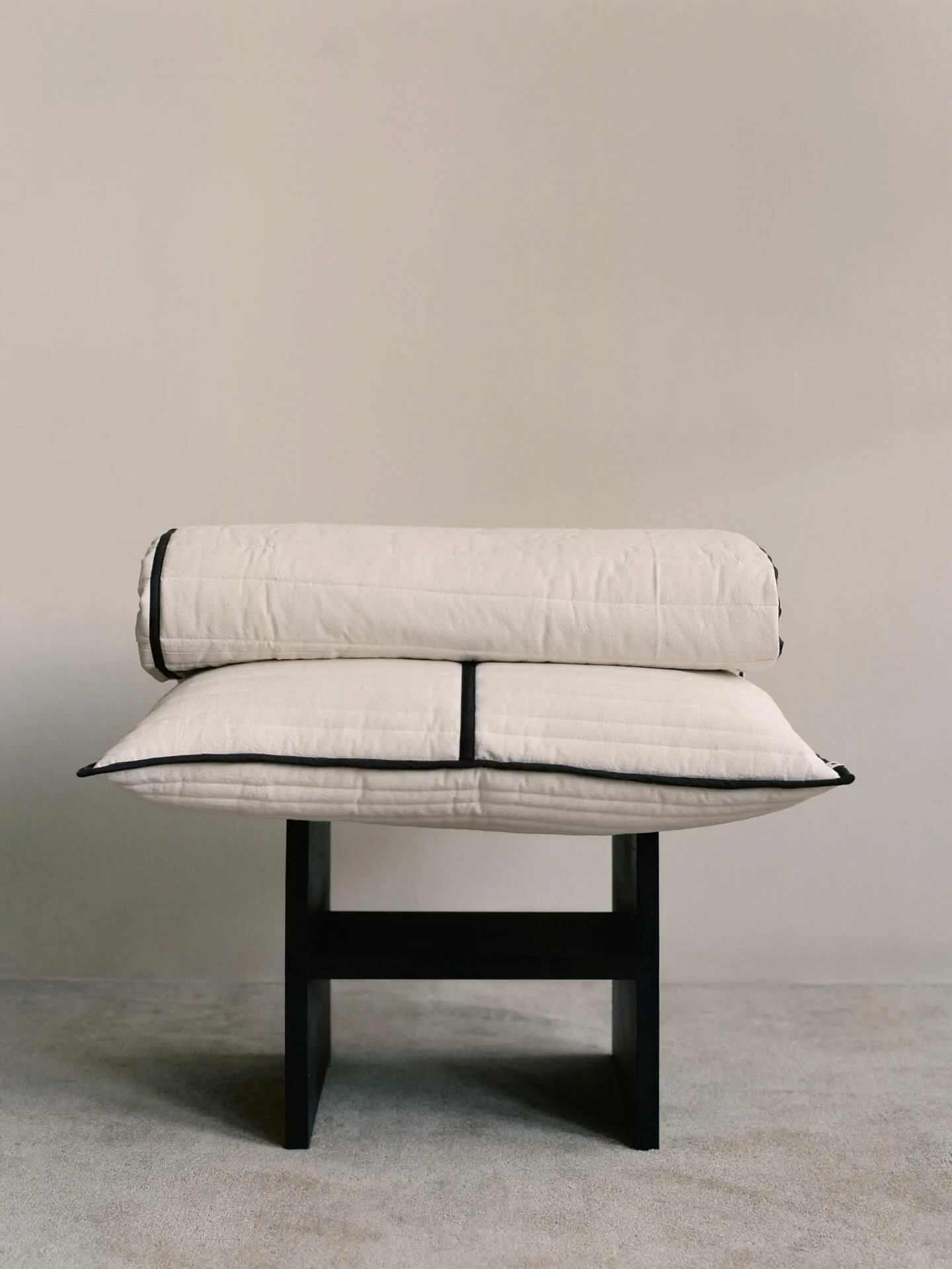 Vari quiltat överkast, Natural-dark chocolate, 260x230 cm Ferm Living