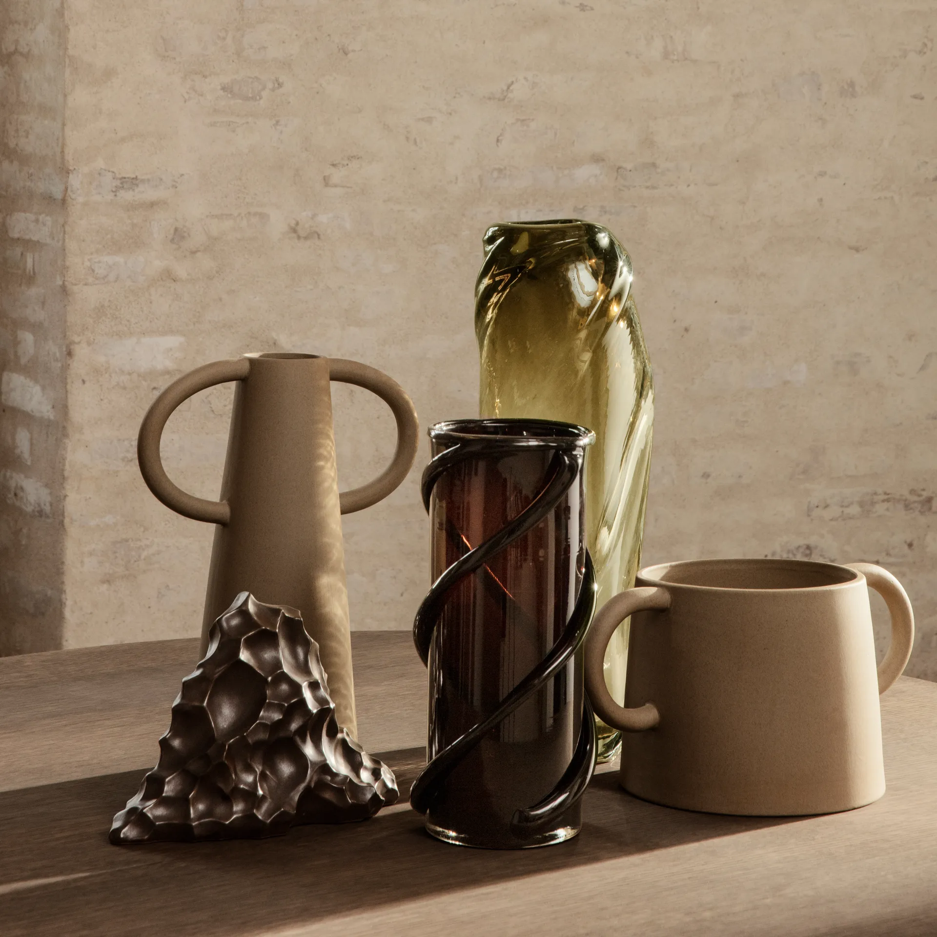 Water Swirl vas, Moss green Ferm Living