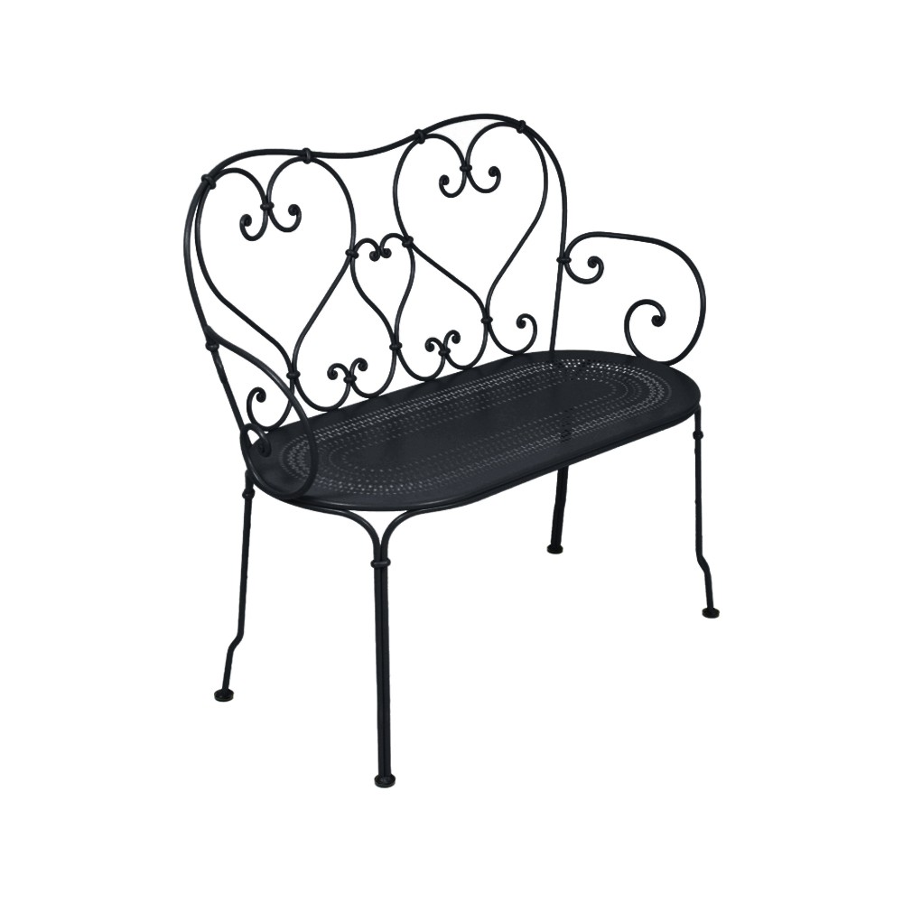 Fermob 1900 soffa liquorice | Skandinavisk Design | Trädgårdsbänkar | Svart