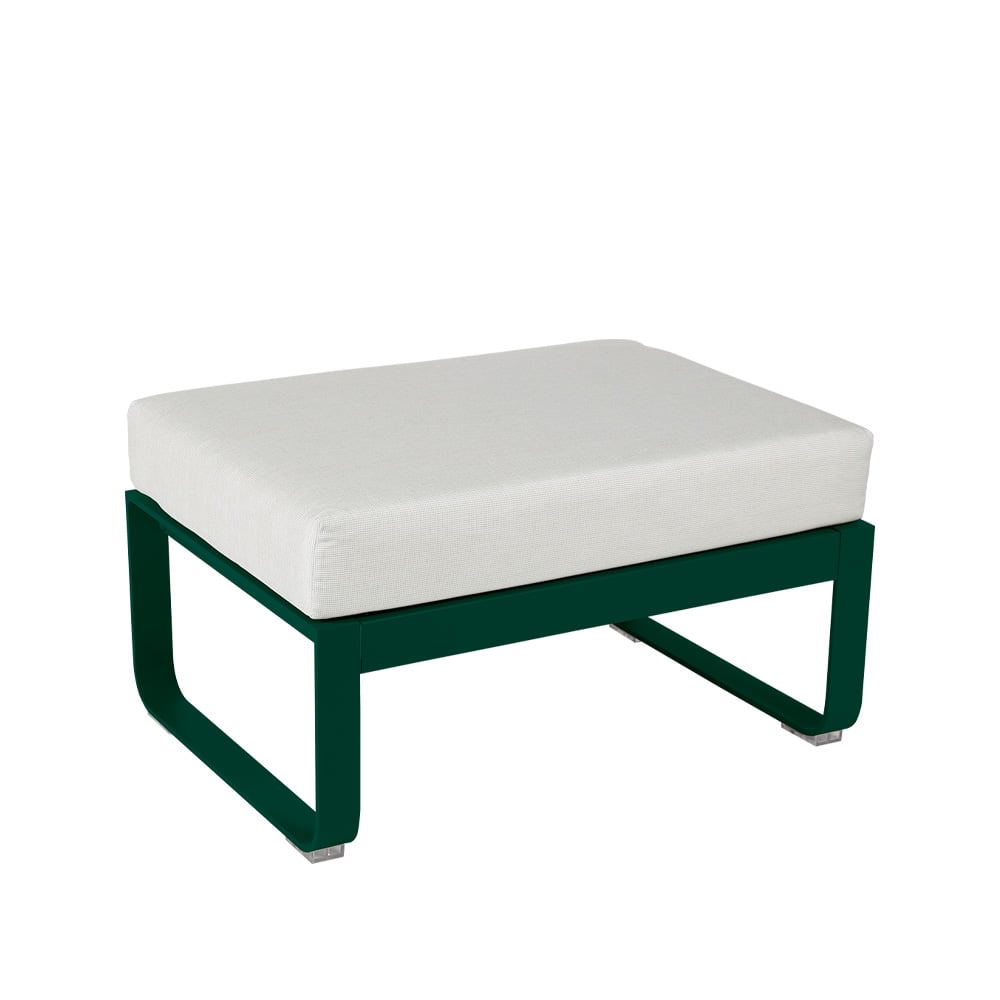 Fermob Bellevie 1-sits fotpall cedar green, off-white dyna