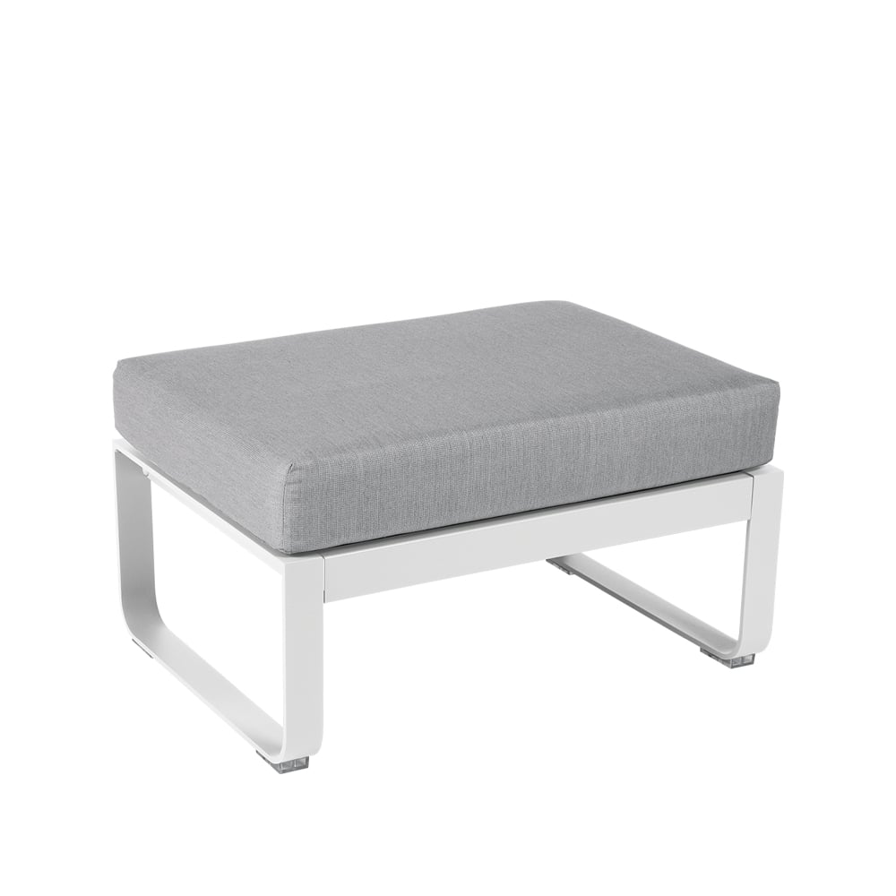 Fermob Bellevie 1-sits fotpall cotton white, flannel grey dyna