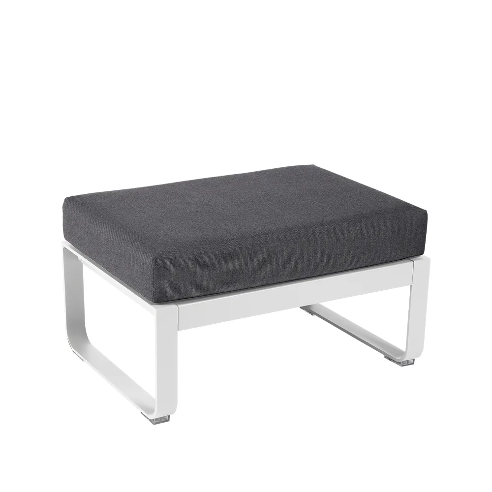 Bellevie 1-sits fotpall, Cotton white (vit), graphite grey dyna Fermob