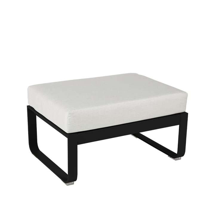 Bellevie 1-sits fotpall - liquorice, off-white dyna - Fermob