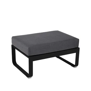 Bellevie 1-sits fotpall - Liquorice (svart), graphite grey dyna - Fermob