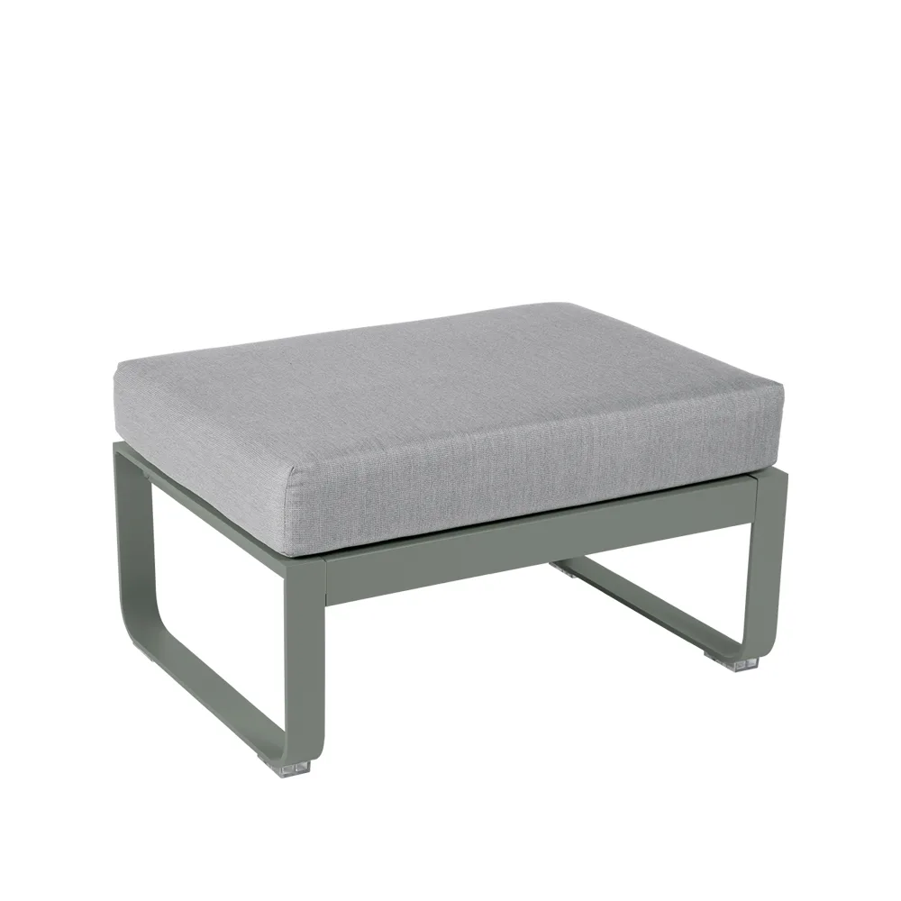 Bellevie 1-sits fotpall, Rosemary (grön), flannel grey dyna Fermob