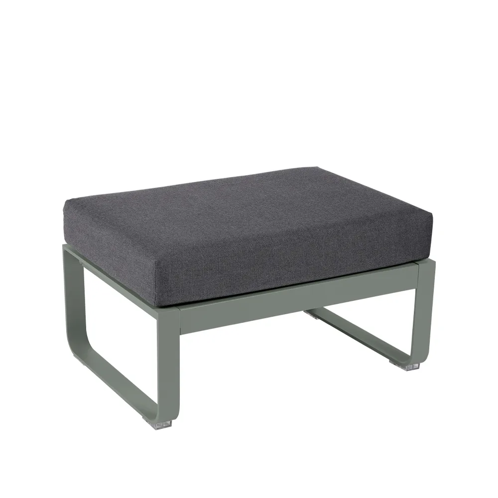Bellevie 1-sits fotpall, Rosemary (grön), graphite grey dyna Fermob