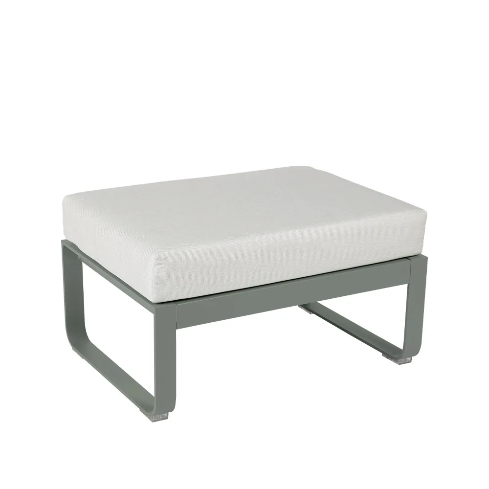 Bellevie 1-sits fotpall, Rosemary (grön), off-white dyna Fermob