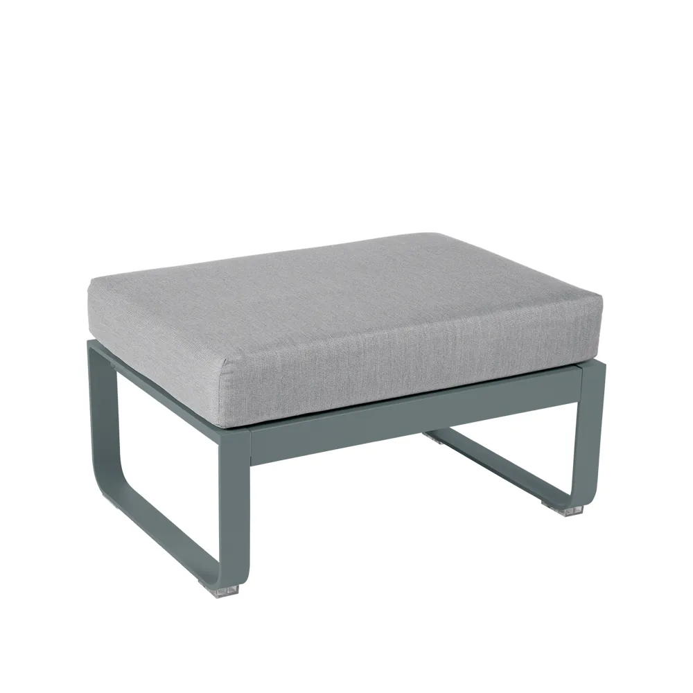 Bellevie 1-sits fotpall, Storm grey (grå), flannel grey dyna Fermob