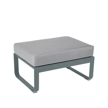 Bellevie 1-sits fotpall - Storm grey (grå), flannel grey dyna - Fermob