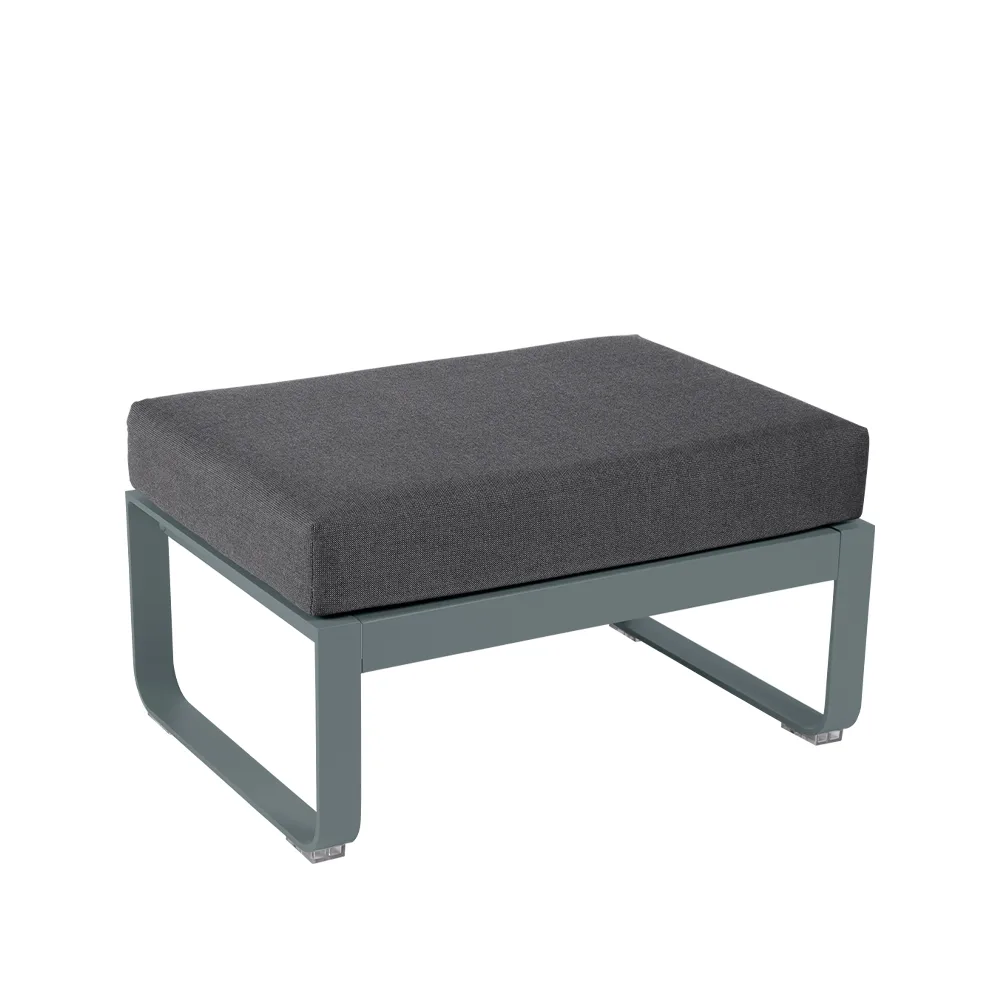 Bellevie 1-sits fotpall, Storm grey (grå), graphite grey dyna Fermob