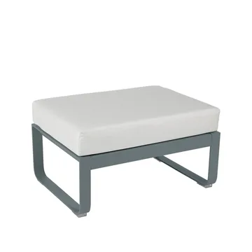 Bellevie 1-sits fotpall - Storm grey (grå), off-white dyna - Fermob