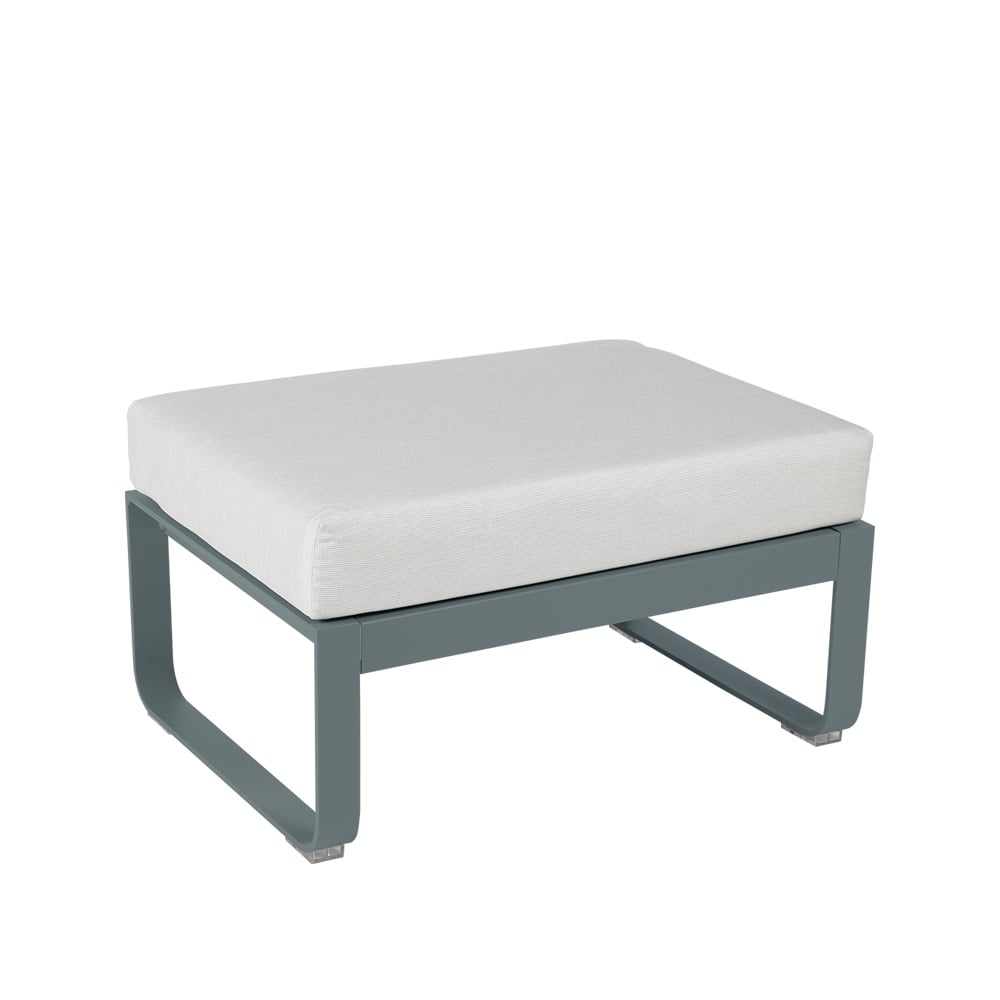 Fermob Bellevie 1-sits fotpall storm grey, off-white dyna