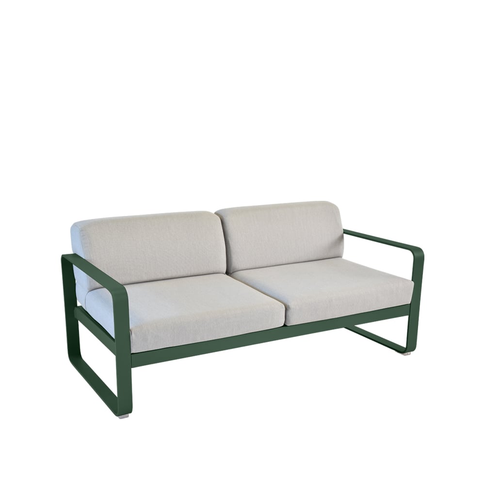Fermob Bellevie 2-sits soffa cedar green, flannel grey dyna