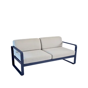 Bellevie 2-sits soffa - Deep blue (blå), flannel grey dyna - Fermob