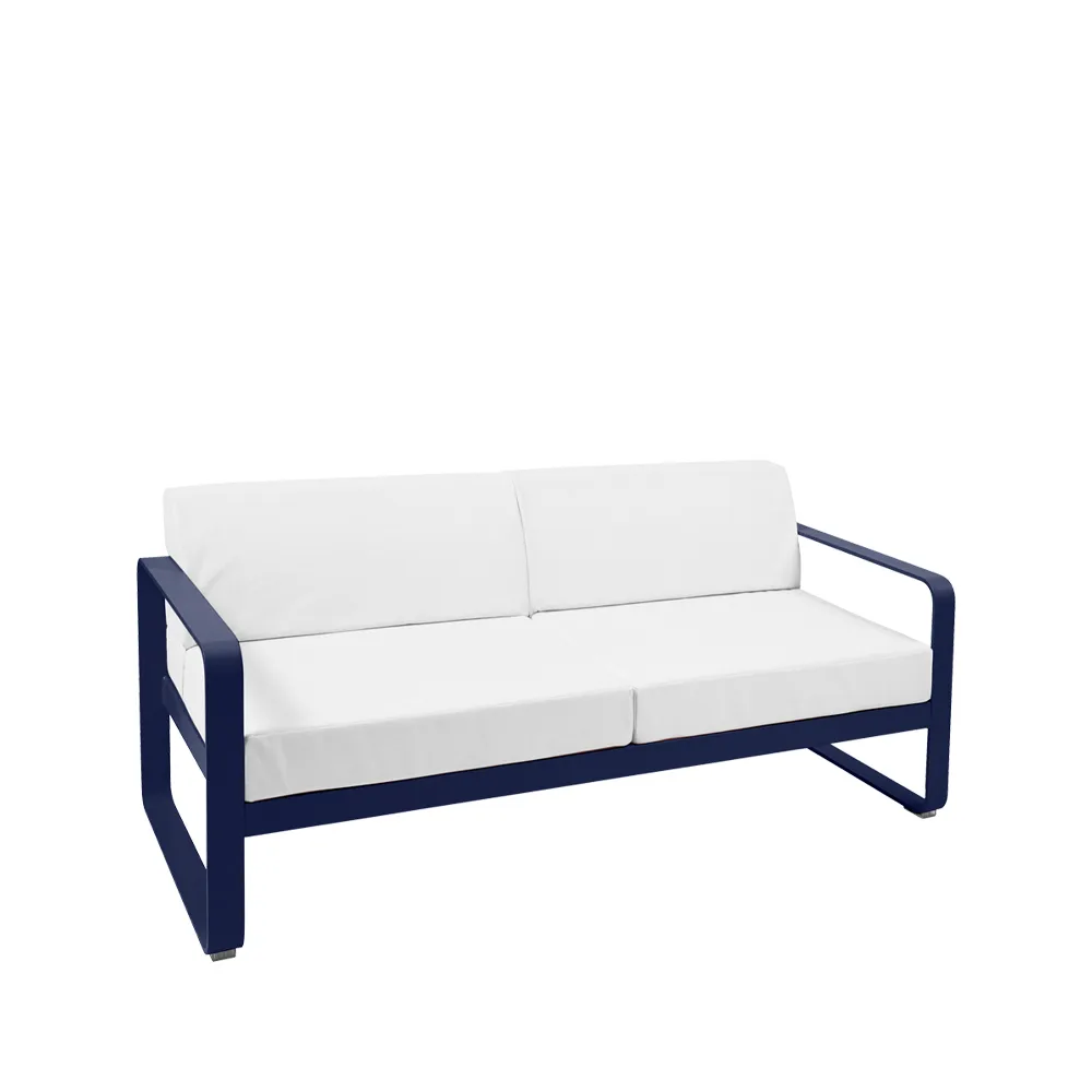 Bellevie 2-sits soffa, Deep blue (blå), off-white dyna Fermob