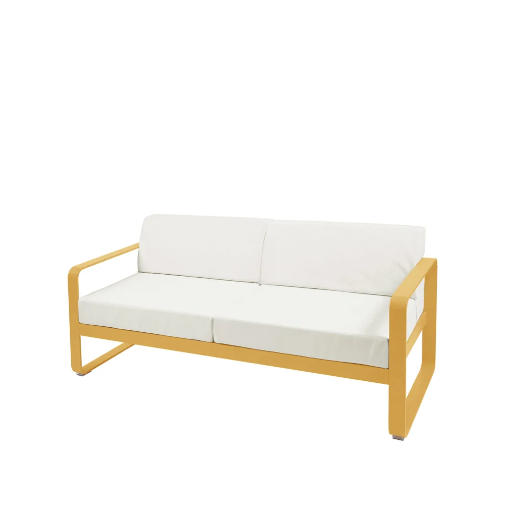 Bellevie 2-sits soffa, Honey (gul), off-white dyna Fermob