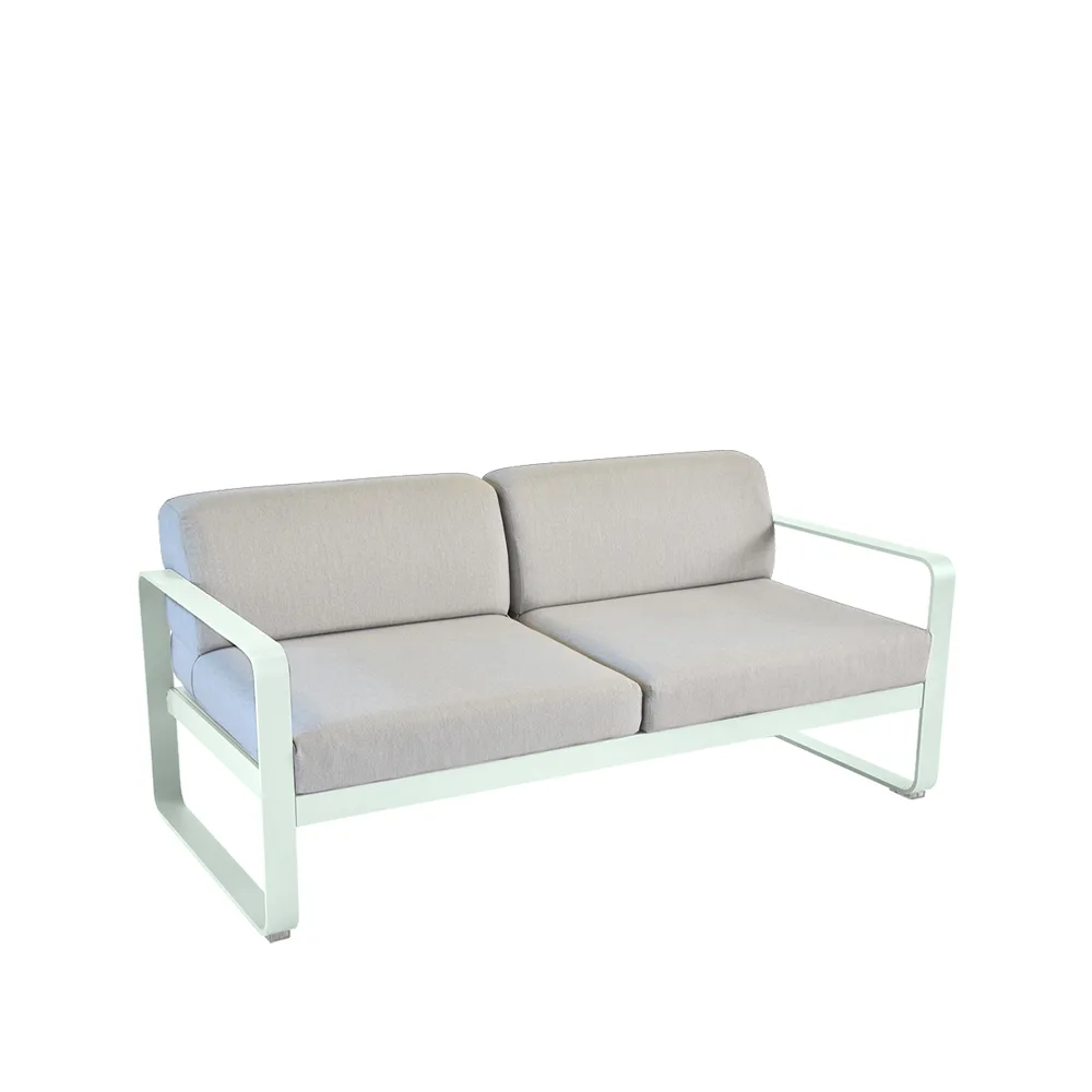 Bellevie 2-sits soffa, Ice mint (grön), flannel grey dyna Fermob