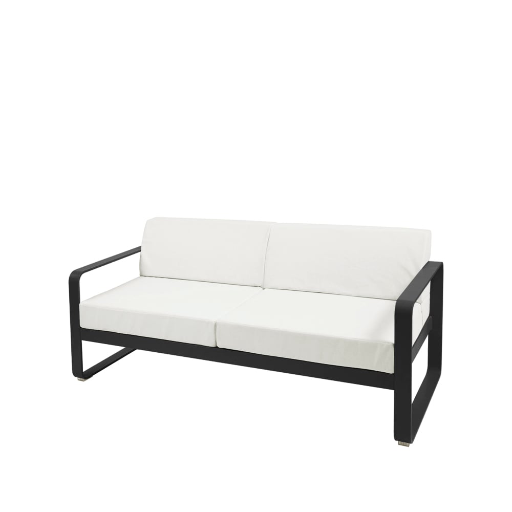 Fermob Bellevie 2-sits soffa liquorice, off-white dyna