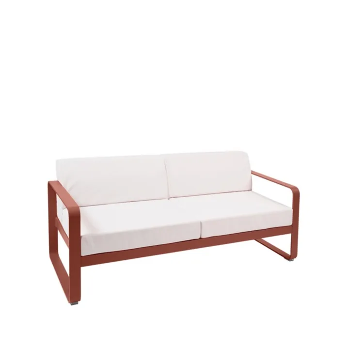 Bellevie 2-sits soffa - Red ochre (röd), off-white dyna - Fermob
