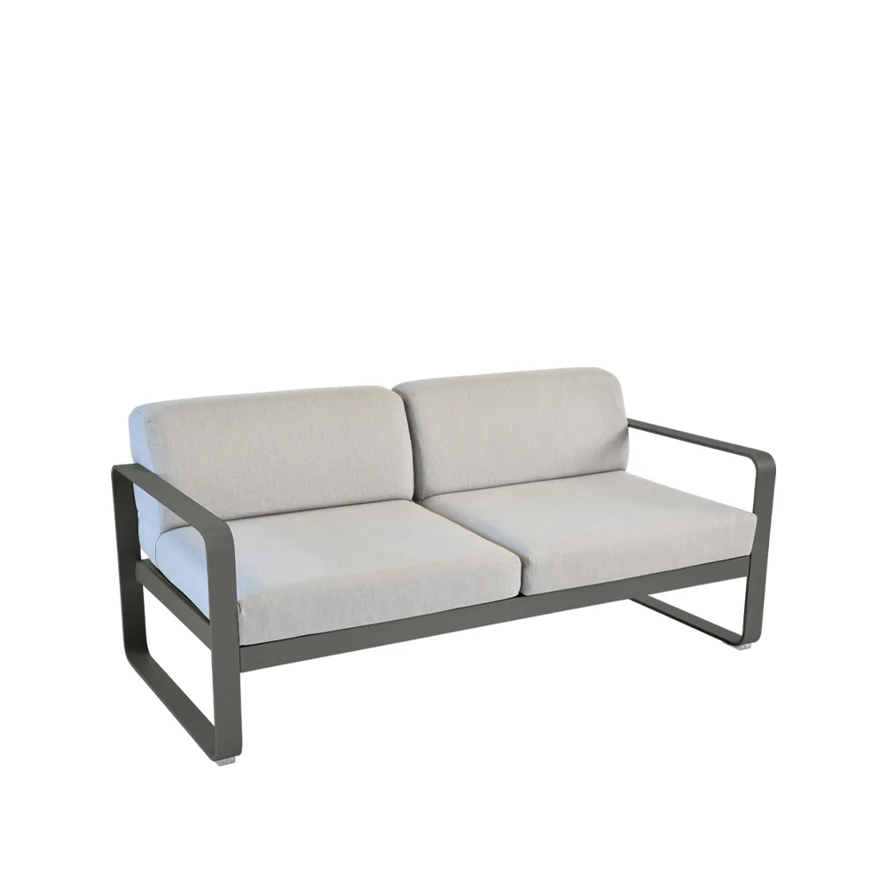Bellevie 2-sits soffa, Rosemary (grön), flannel grey dyna Fermob