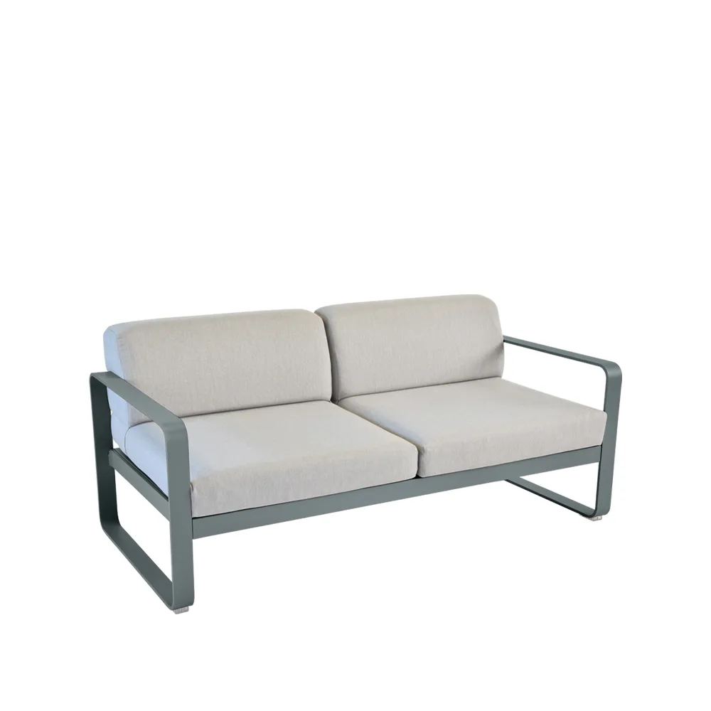 Bellevie 2-sits soffa, Storm grey (grå), flannel grey dyna Fermob